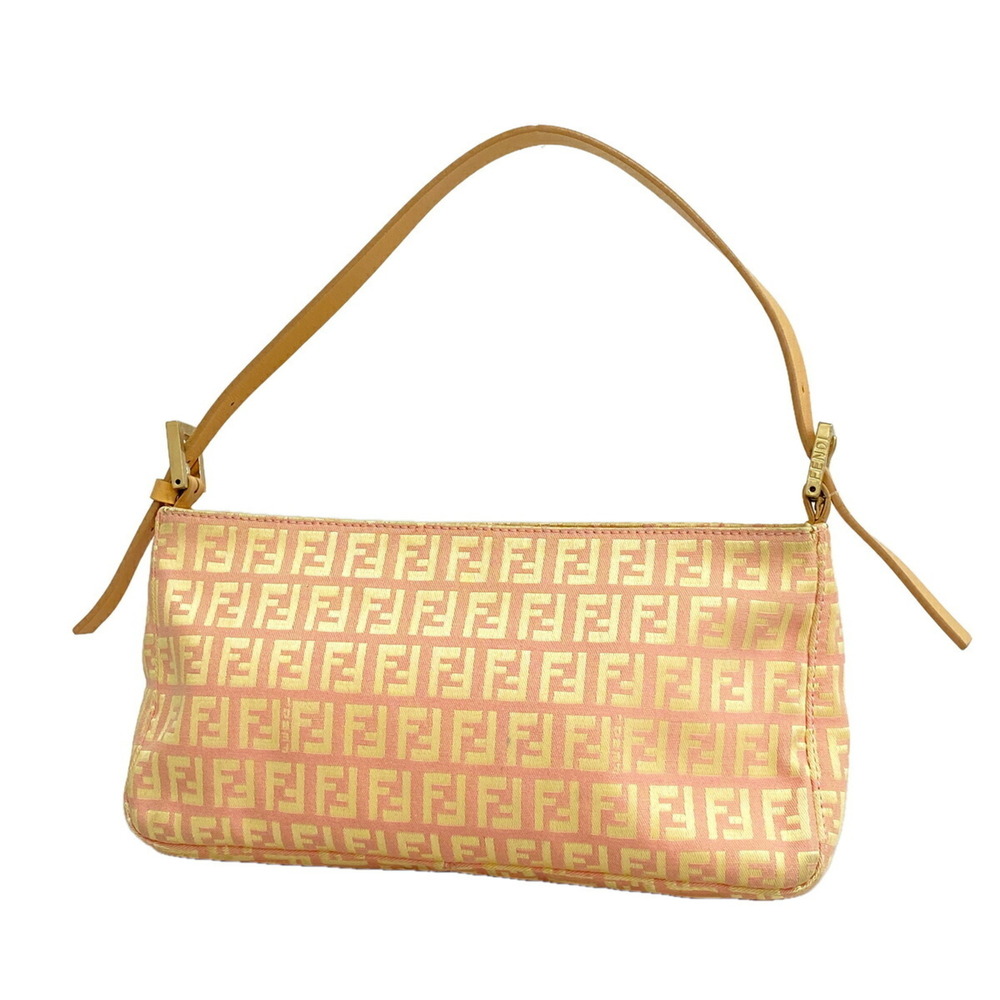 Fendi Zucchino Nylon Canvas Handbag, Pink Champagne, Women's